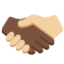 Handshake: Dark Skin Tone, Medium-Light Skin Tone emoji on X / Twitter