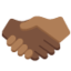 Emoji Stretta di mano: carnagione scura e carnagione abbastanza scura su X / Twitter