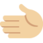 Emoji Mano rivolta a sinistra: carnagione abbastanza chiara su X / Twitter