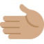 Nach links weisende Hand: mittlere Hautfarbe-Emoji auf X / Twitter