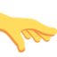 Emoji Mano con il palmo verso il basso su X / Twitter