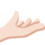 Palm Up Hand: Light Skin Tone emoji on X / Twitter