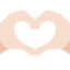 Emoji Tangan berbentuk hati: ton kulit cerah pada X / Twitter