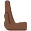 Emoji Mano che spinge a sinistra: carnagione scura su X / Twitter