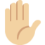 Opgeheven hand: lichtgetinte huidskleur-emoji op X / Twitter