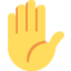 Emoji Bàn tay giơ lên trên X / Twitter