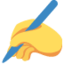 Emoji Tangan menulis pada X / Twitter